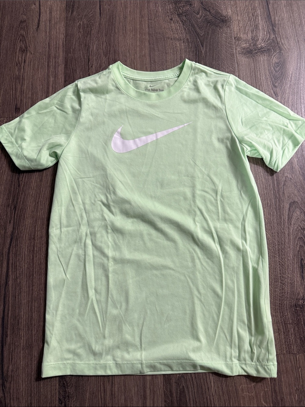 Nike youth boys Light Lime Short-Sleeve Tee with White Swoosh